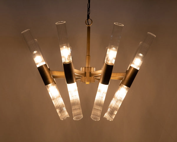 Noir Moira Chandelier - Handcrafted Aged Brass Elegance with Eight Lights for Timeless Sophistication PZ001AB