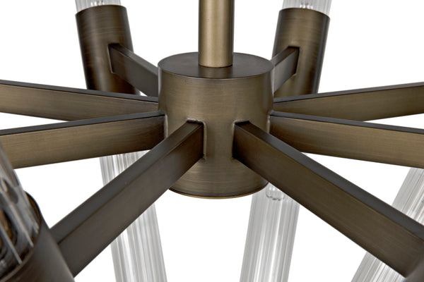 Noir Moira Chandelier - Handcrafted Aged Brass Elegance with Eight Lights for Timeless Sophistication PZ001AB