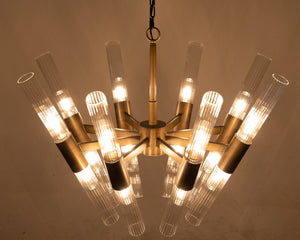 Noir Moira Chandelier - Handcrafted Aged Brass Elegance with Eight Lights for Timeless Sophistication PZ001AB