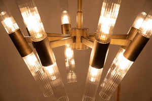 Noir Moira Chandelier - Handcrafted Aged Brass Elegance with Eight Lights for Timeless Sophistication PZ001AB