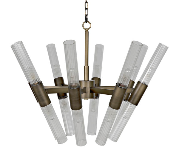Noir Moira Chandelier - Handcrafted Aged Brass Elegance with Eight Lights for Timeless Sophistication PZ001AB