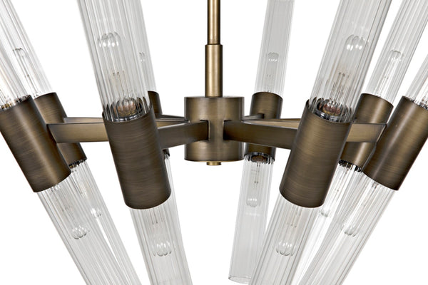 Noir Moira Chandelier - Handcrafted Aged Brass Elegance with Eight Lights for Timeless Sophistication PZ001AB