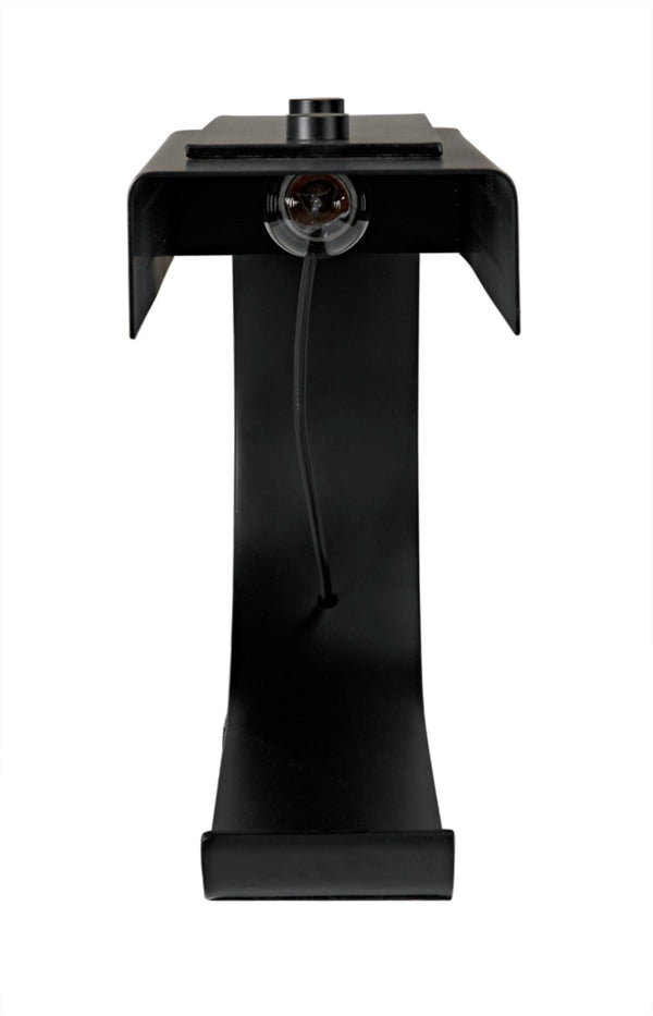 Noir Alfred Table Lamp - Sleek Black Metal Design for Modern Spaces, Ideal for Work, Reading & Accents PZ002MTB