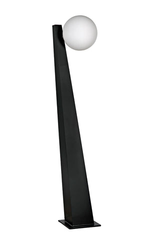Noir Roy Floor Lamp - Modern Matte Black Iron with Frosted Glass Globes for Stylish Ambient Lighting PZ003MTB