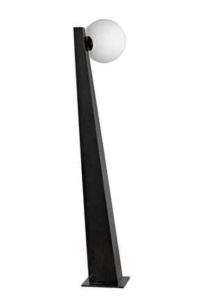Noir Roy Floor Lamp - Modern Matte Black Iron with Frosted Glass Globes for Stylish Ambient Lighting PZ003MTB