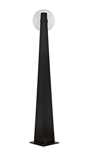 Noir Roy Floor Lamp - Modern Matte Black Iron with Frosted Glass Globes for Stylish Ambient Lighting PZ003MTB