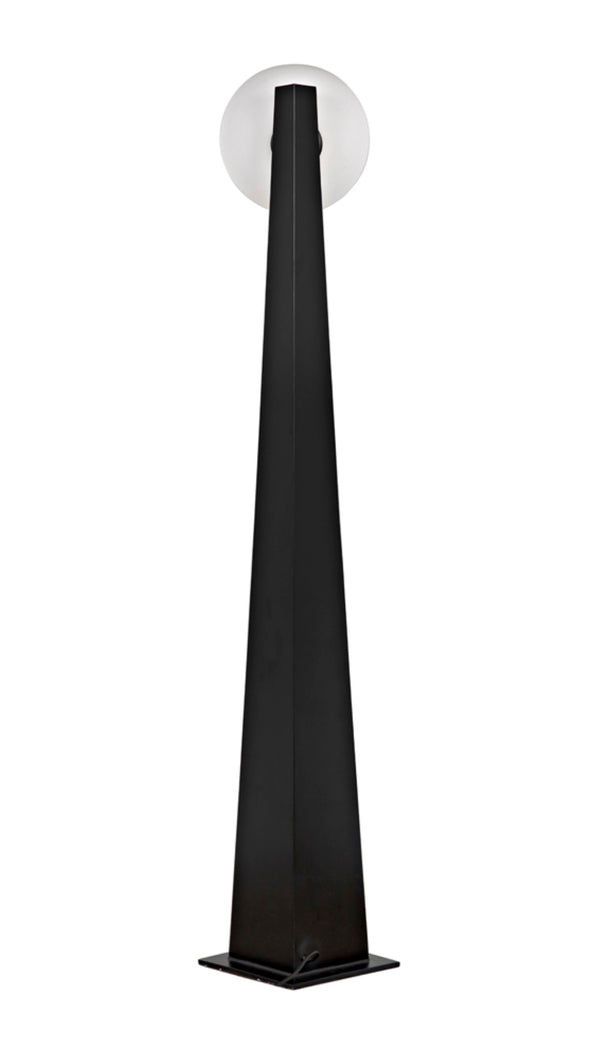 Noir Roy Floor Lamp - Modern Matte Black Iron with Frosted Glass Globes for Stylish Ambient Lighting PZ003MTB