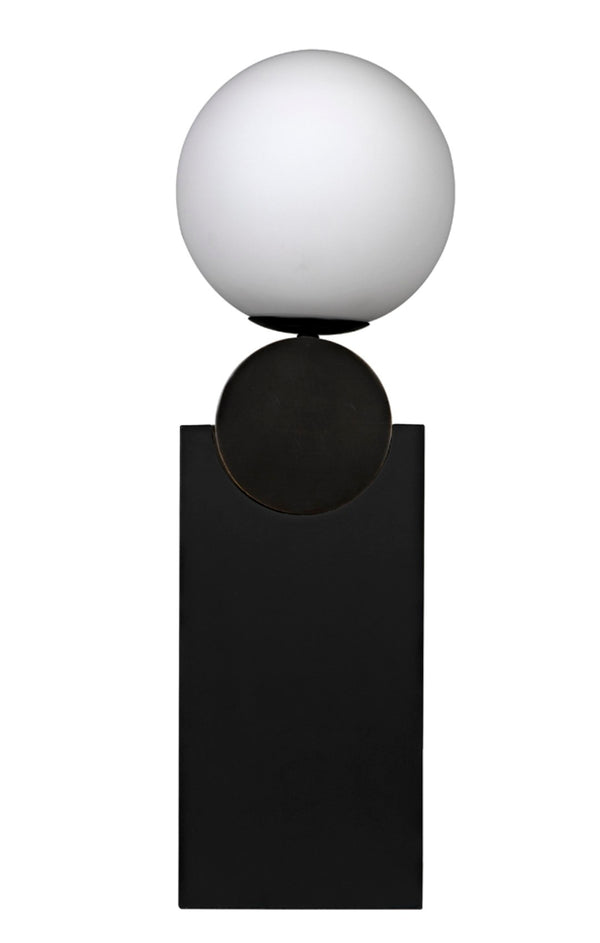 Noir Kate Table Lamp - Artisan-Crafted Black Metal with Antique Brass for Stylish Ambient Illumination PZ004MTB