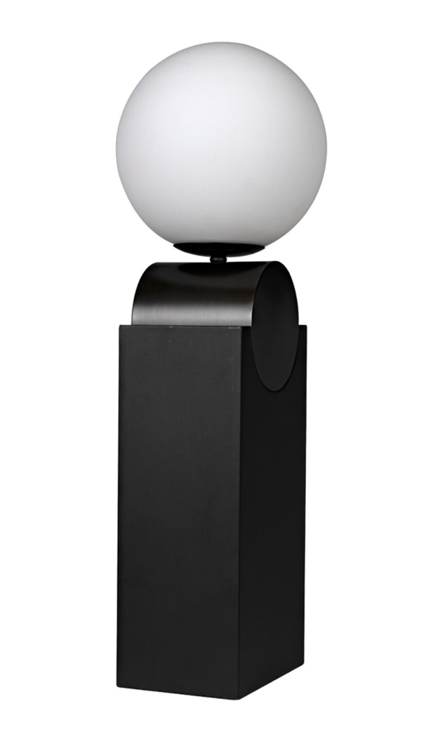 Noir Kate Table Lamp - Artisan-Crafted Black Metal with Antique Brass for Stylish Ambient Illumination PZ004MTB