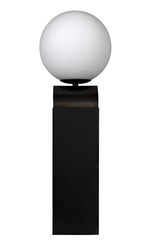 Noir Kate Table Lamp - Artisan-Crafted Black Metal with Antique Brass for Stylish Ambient Illumination PZ004MTB