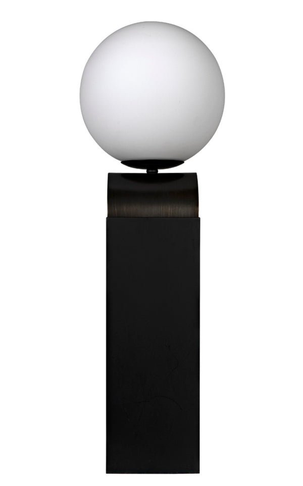 Noir Kate Table Lamp - Artisan-Crafted Black Metal with Antique Brass for Stylish Ambient Illumination PZ004MTB