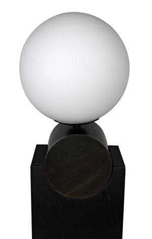 Noir Kate Table Lamp - Artisan-Crafted Black Metal with Antique Brass for Stylish Ambient Illumination PZ004MTB