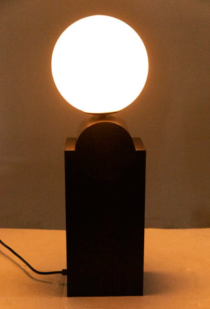 Noir Kate Table Lamp - Artisan-Crafted Black Metal with Antique Brass for Stylish Ambient Illumination PZ004MTB