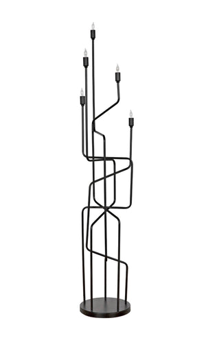 Noir Moriarty Floor Lamp - Artisan-Crafted Matte Black Iron for Elegant Ambient Lighting & Modern Style PZ005MTB