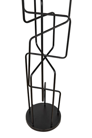 Noir Moriarty Floor Lamp - Artisan-Crafted Matte Black Iron for Elegant Ambient Lighting & Modern Style PZ005MTB