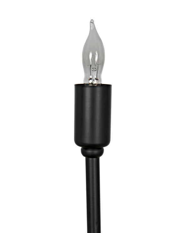 Noir Moriarty Floor Lamp - Artisan-Crafted Matte Black Iron for Elegant Ambient Lighting & Modern Style PZ005MTB