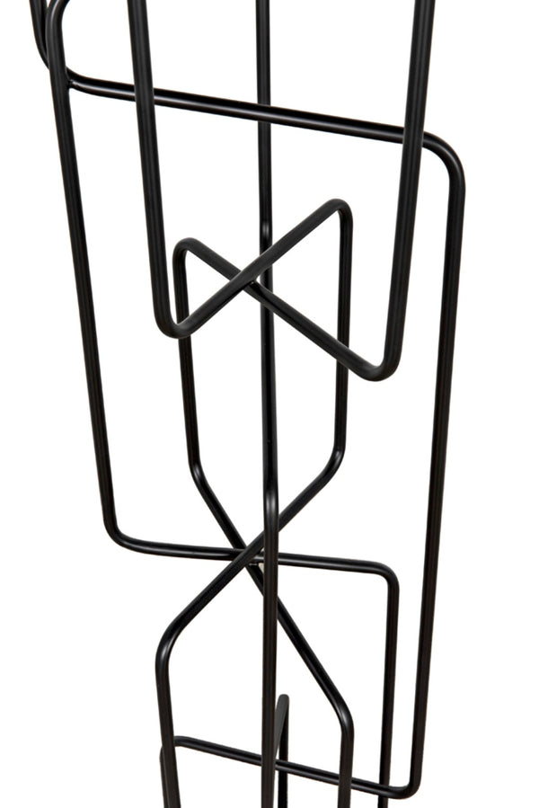 Noir Moriarty Floor Lamp - Artisan-Crafted Matte Black Iron for Elegant Ambient Lighting & Modern Style PZ005MTB
