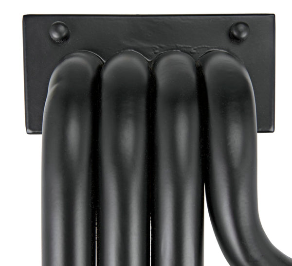 Noir Sweeny Sconce - Artisan Matte Black Wall Light for Industrial Elegance in Any Room Decor PZ006MTB