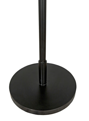 Noir Dominique Floor Lamp - Contemporary Black Metal Candelabra Design with Frosted Glass Shades PZ007MTB