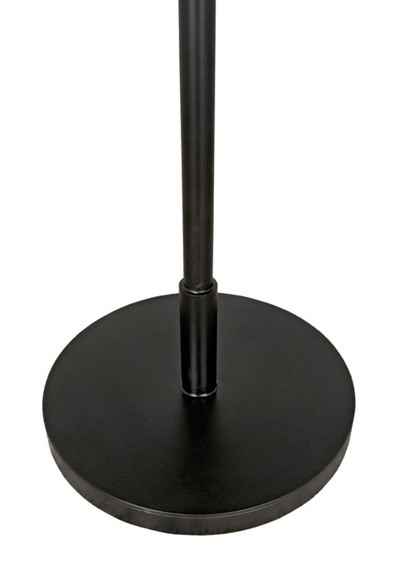 Noir Dominique Floor Lamp - Contemporary Black Metal Candelabra Design with Frosted Glass Shades PZ007MTB