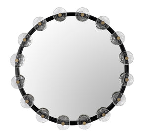Noir Moira Mirror - Handcrafted Black Metal Frame with Glass, Sculptural Design for Chic Home Decor PZ008MTB