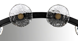 Noir Moira Mirror - Handcrafted Black Metal Frame with Glass, Sculptural Design for Chic Home Decor PZ008MTB