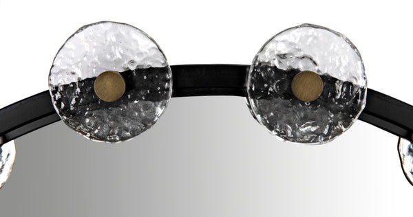 Noir Moira Mirror - Handcrafted Black Metal Frame with Glass, Sculptural Design for Chic Home Decor PZ008MTB