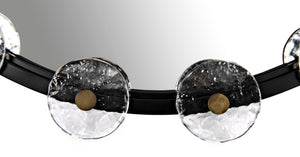 Noir Moira Mirror - Handcrafted Black Metal Frame with Glass, Sculptural Design for Chic Home Decor PZ008MTB