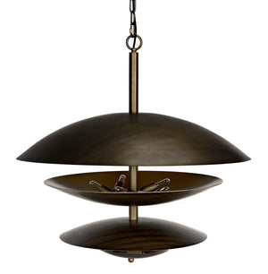 Noir Nora Chandelier - Artisan-Crafted Aged Brass Metal Fixture for Elegant Dining & Living Spaces PZ010AB