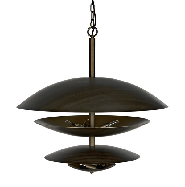 Noir Nora Chandelier - Artisan-Crafted Aged Brass Metal Fixture for Elegant Dining & Living Spaces PZ010AB