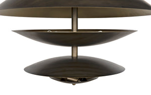 Noir Nora Chandelier - Artisan-Crafted Aged Brass Metal Fixture for Elegant Dining & Living Spaces PZ010AB