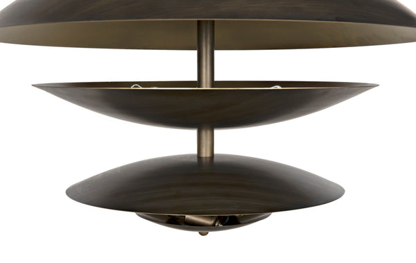 Noir Nora Chandelier - Artisan-Crafted Aged Brass Metal Fixture for Elegant Dining & Living Spaces PZ010AB