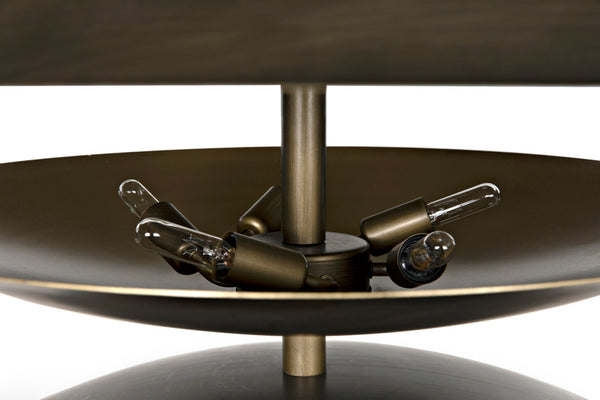 Noir Nora Chandelier - Artisan-Crafted Aged Brass Metal Fixture for Elegant Dining & Living Spaces PZ010AB