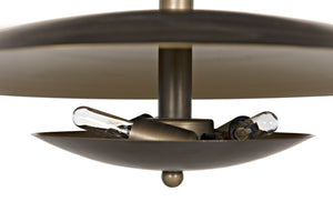 Noir Nora Chandelier - Artisan-Crafted Aged Brass Metal Fixture for Elegant Dining & Living Spaces PZ010AB