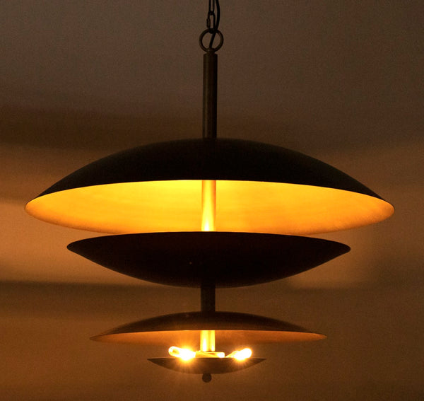 Noir Nora Chandelier - Artisan-Crafted Aged Brass Metal Fixture for Elegant Dining & Living Spaces PZ010AB