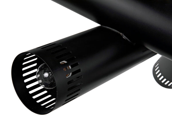 Noir Javelin Chandelier - Bold Black Steel Design for Modern Dining, Entryways & Kitchen Illumination PZ013MTB