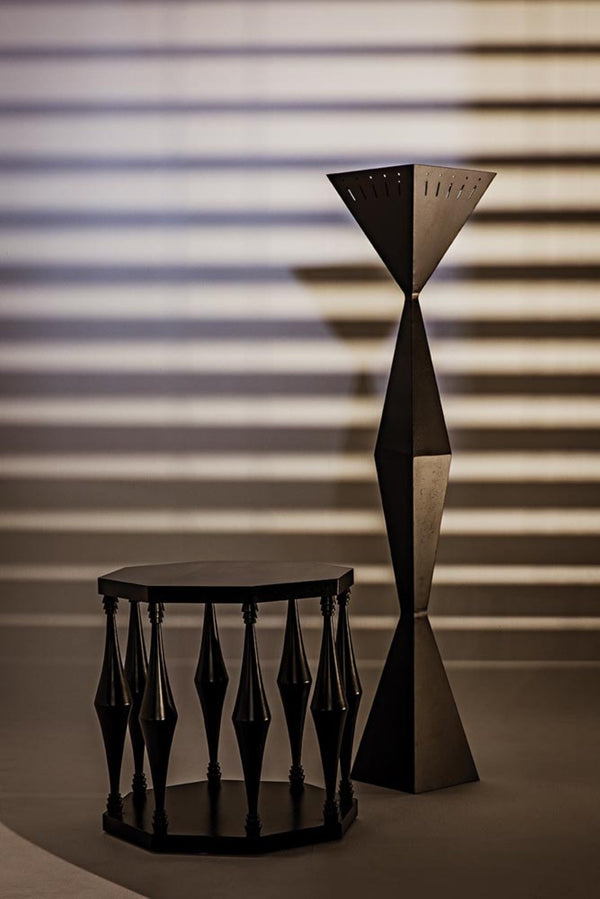 Noir Brixton Floor Lamp - Artisan-Crafted Black Iron Design for Modern Spaces, Perfect for Ambient Lighting PZ015MTB