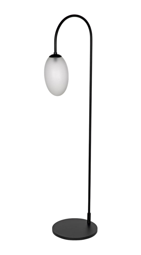 Noir Swan Floor Lamp - Elegant Matte Black Iron Design for Ambient Lighting in Modern Interiors PZ017MTB