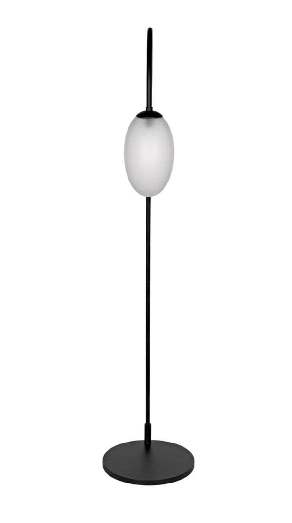 Noir Swan Floor Lamp - Elegant Matte Black Iron Design for Ambient Lighting in Modern Interiors PZ017MTB