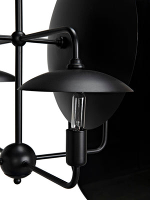 Noir Satellite Lamp - Artisan-Crafted Matte Black Pendant Light for Modern Industrial Spaces PZ019MTB
