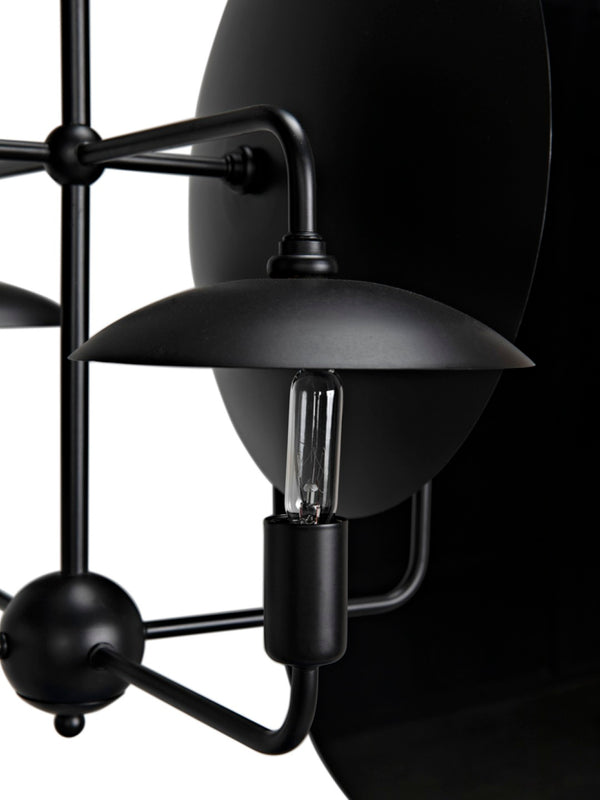 Noir Satellite Lamp - Artisan-Crafted Matte Black Pendant Light for Modern Industrial Spaces PZ019MTB