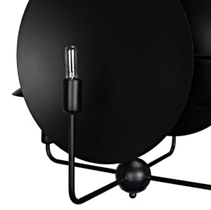 Noir Satellite Lamp - Artisan-Crafted Matte Black Pendant Light for Modern Industrial Spaces PZ019MTB