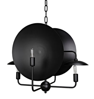 Noir Satellite Lamp - Artisan-Crafted Matte Black Pendant Light for Modern Industrial Spaces PZ019MTB