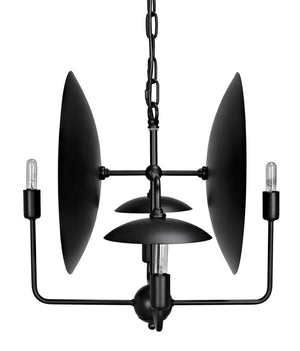 Noir Satellite Lamp - Artisan-Crafted Matte Black Pendant Light for Modern Industrial Spaces PZ019MTB