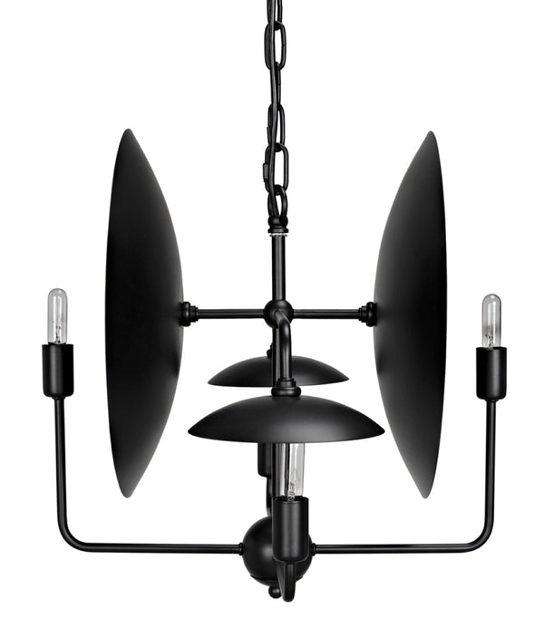 Noir Satellite Lamp - Artisan-Crafted Matte Black Pendant Light for Modern Industrial Spaces PZ019MTB