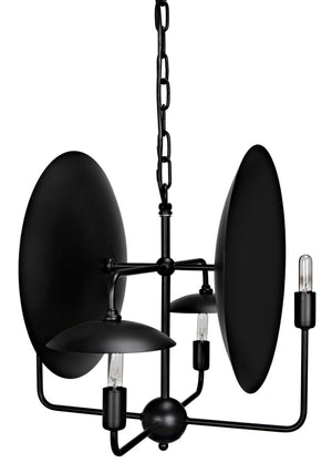 Noir Satellite Lamp - Artisan-Crafted Matte Black Pendant Light for Modern Industrial Spaces PZ019MTB