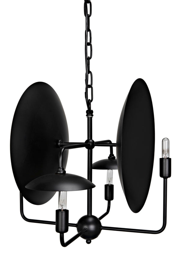 Noir Satellite Lamp - Artisan-Crafted Matte Black Pendant Light for Modern Industrial Spaces PZ019MTB