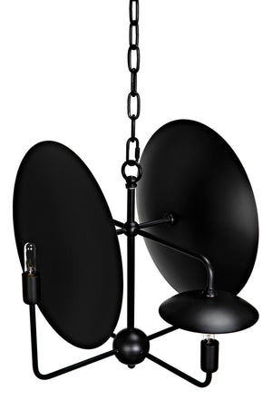 Noir Satellite Lamp - Artisan-Crafted Matte Black Pendant Light for Modern Industrial Spaces PZ019MTB