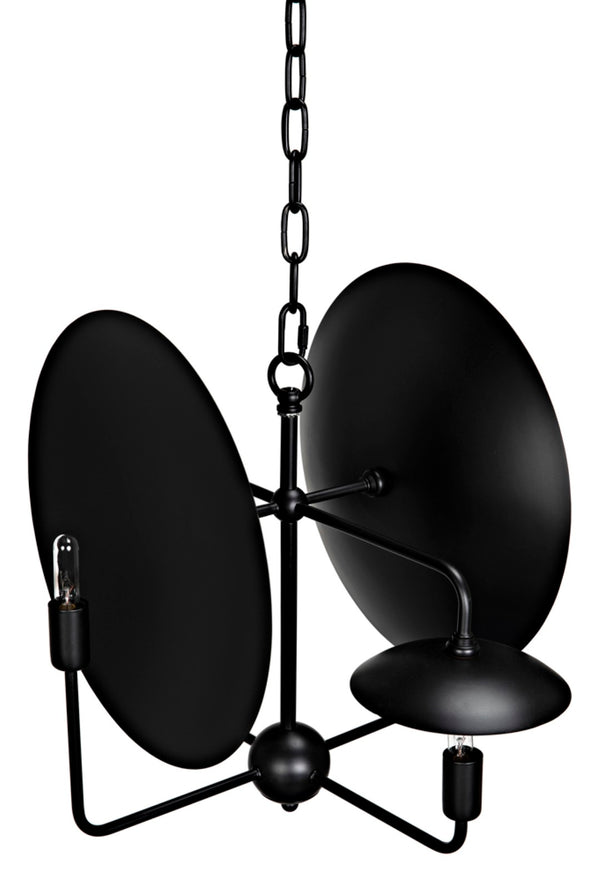 Noir Satellite Lamp - Artisan-Crafted Matte Black Pendant Light for Modern Industrial Spaces PZ019MTB