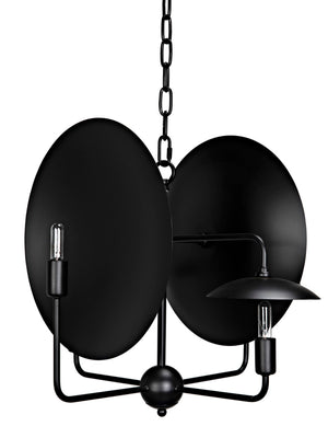 Noir Satellite Lamp - Artisan-Crafted Matte Black Pendant Light for Modern Industrial Spaces PZ019MTB